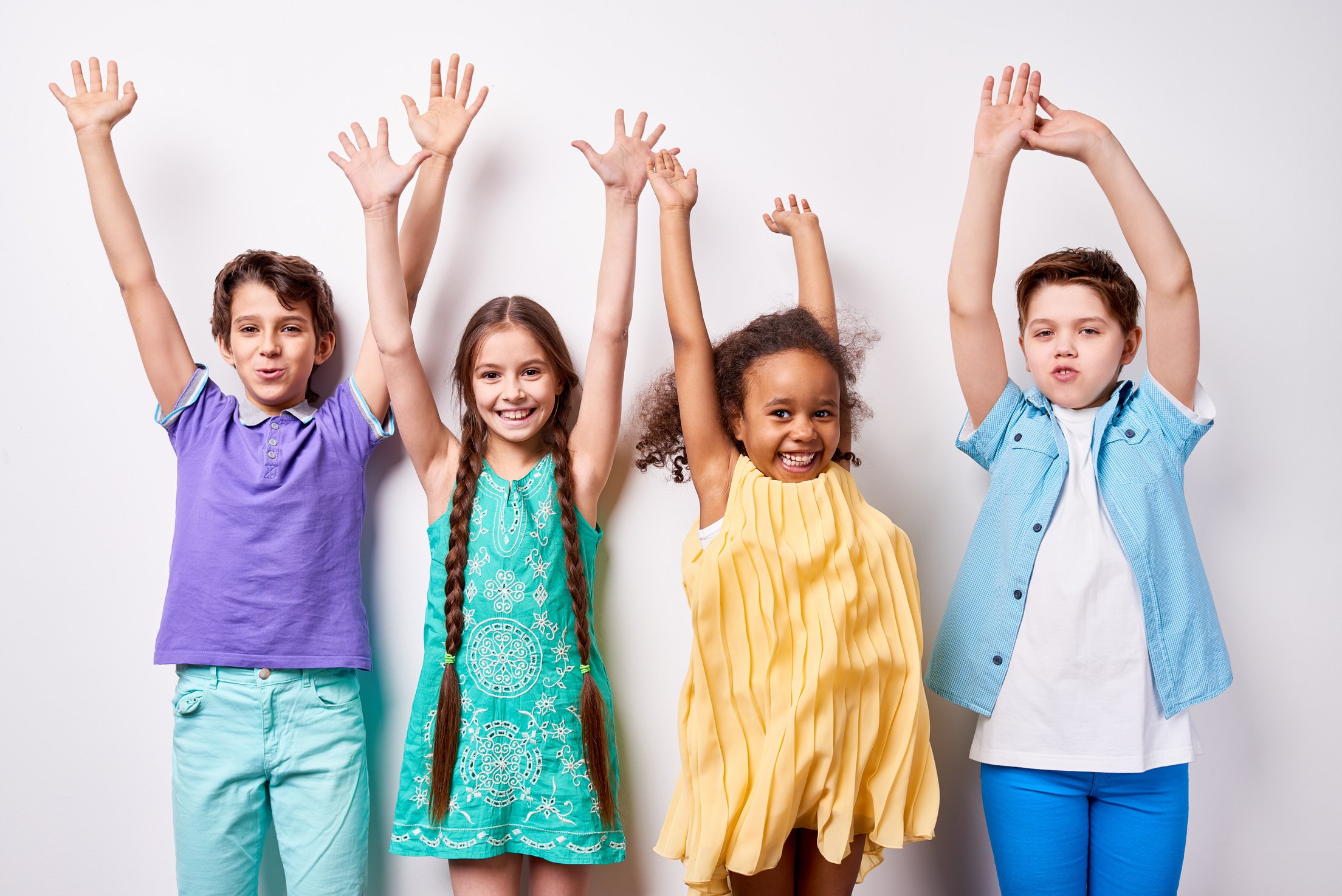 Excited happy kids